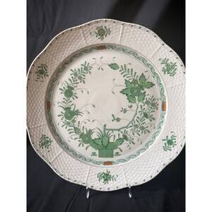Herend Indian Basket Green Chop Plate / Service Plate – 12 3/4” Hungary
